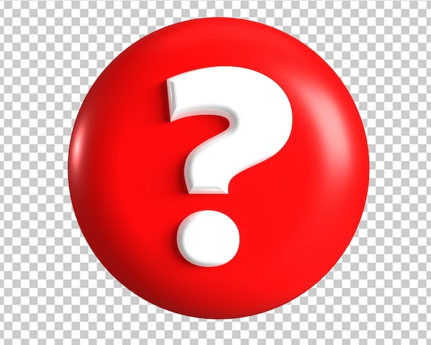 Question ask circle mark red icon 3d render