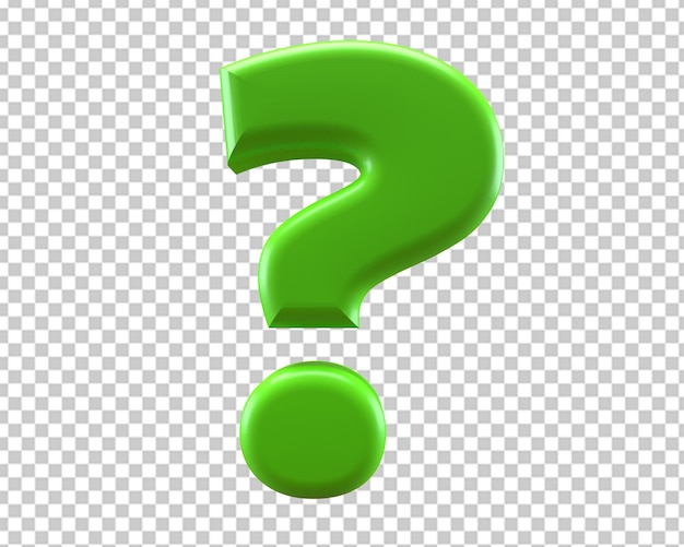 PSD question ask mark green icon 3d render