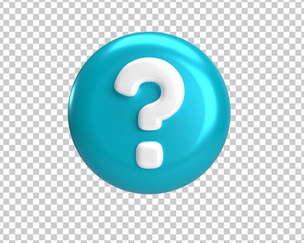 Question ask quiz mark 3d button circle icon