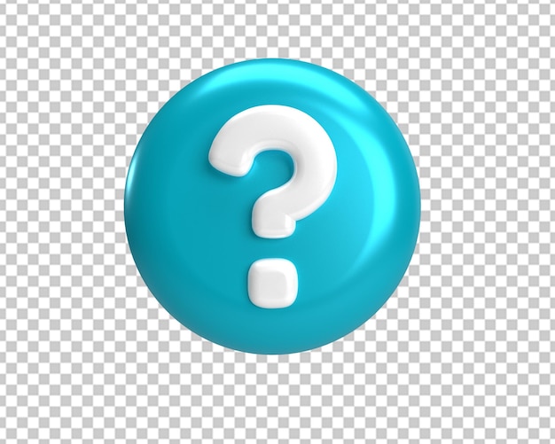 PSD question ask quiz mark 3d button circle icon