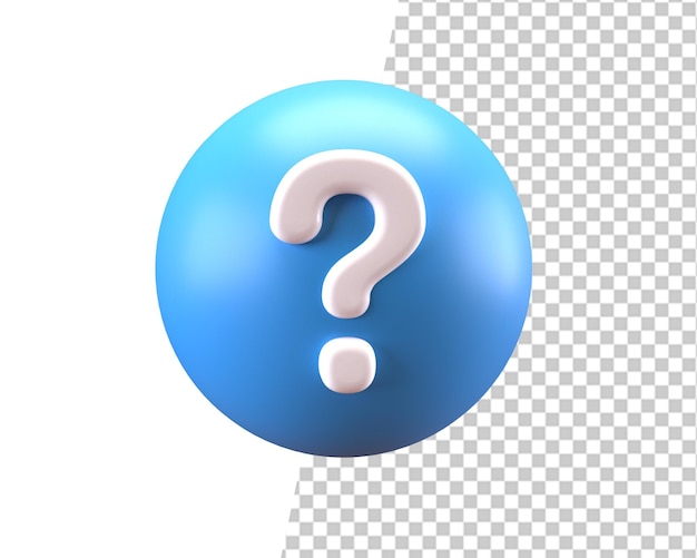 question blue mark 3d design