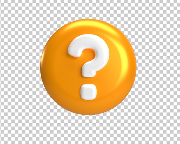 PSD question gold mark 3d ask quiz icon