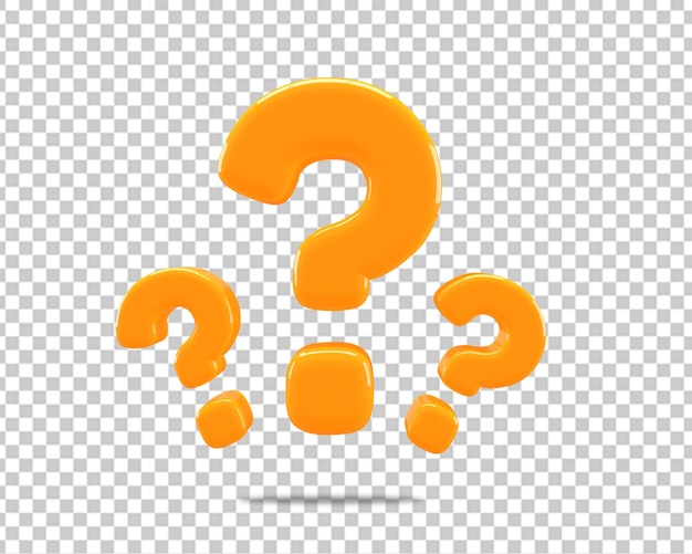 Question gold mark 3d icon