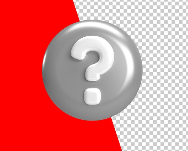 Question gray mark 3d icon