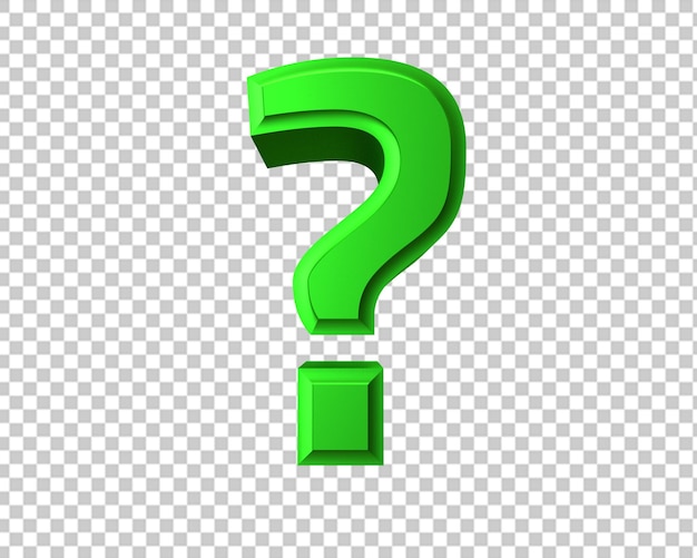 Premium Psd Question Green Mark D Render