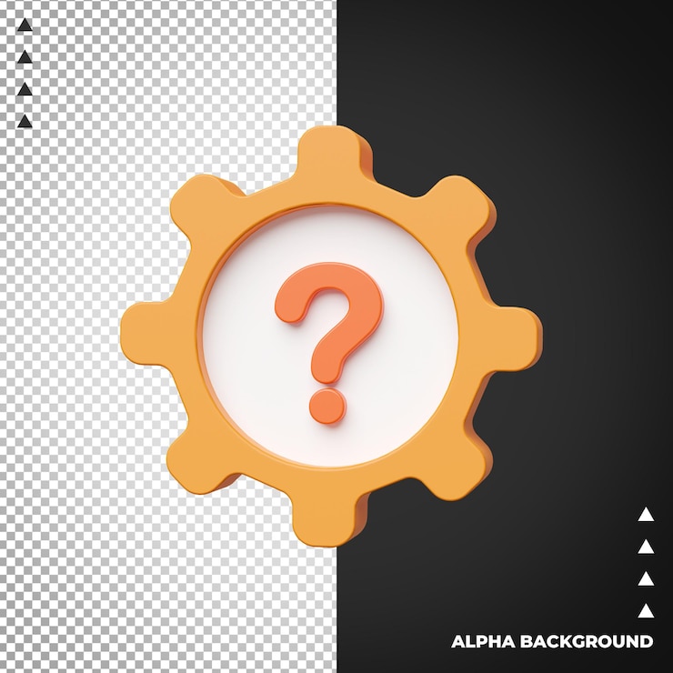 PSD question icon 3d render illutration