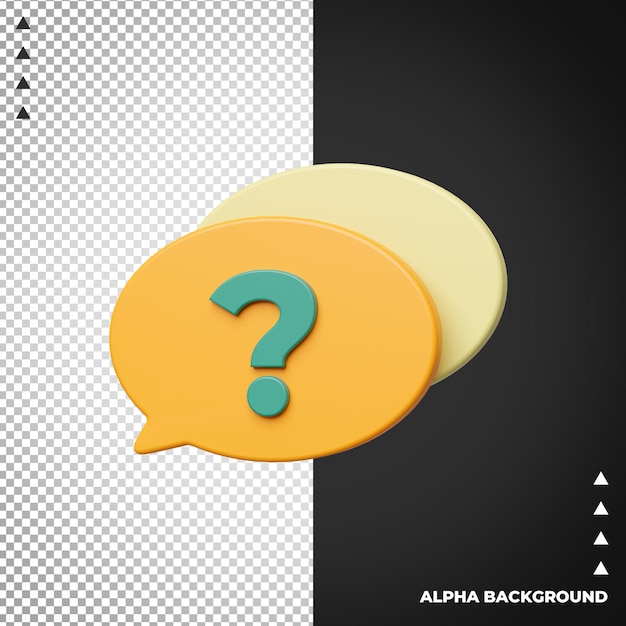 質問 アイコン 3d レンダリング イラスト