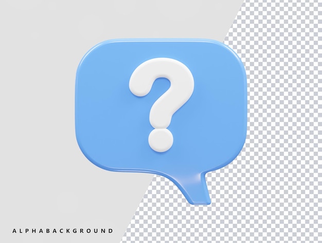 question icon 3d rendering illustration