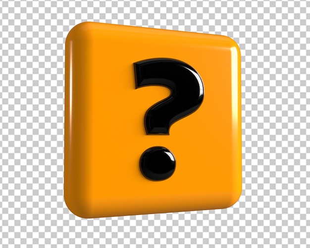 PSD question icon square sign 3d render