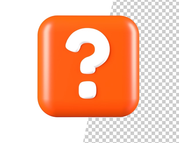 Question mark 3d ask icon