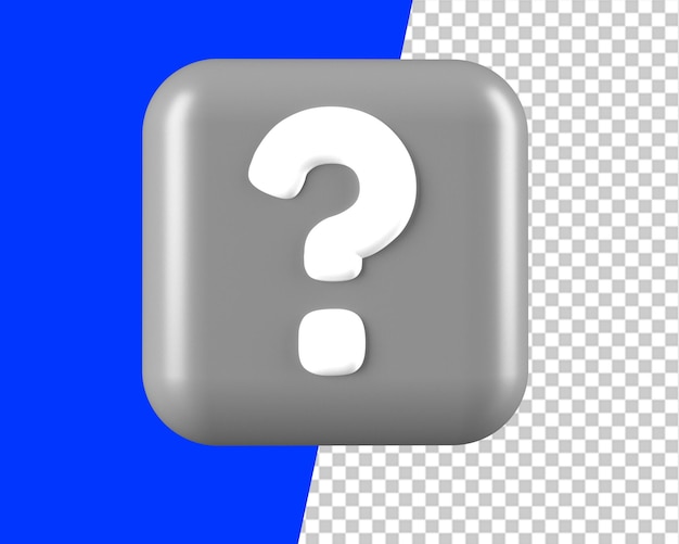 Question mark 3d icon psd