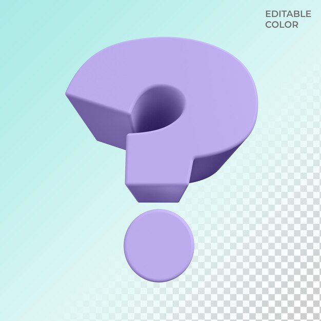 PSD question mark 3d secene creator