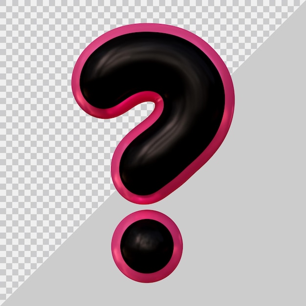 Question mark or ask symbol in 3d render