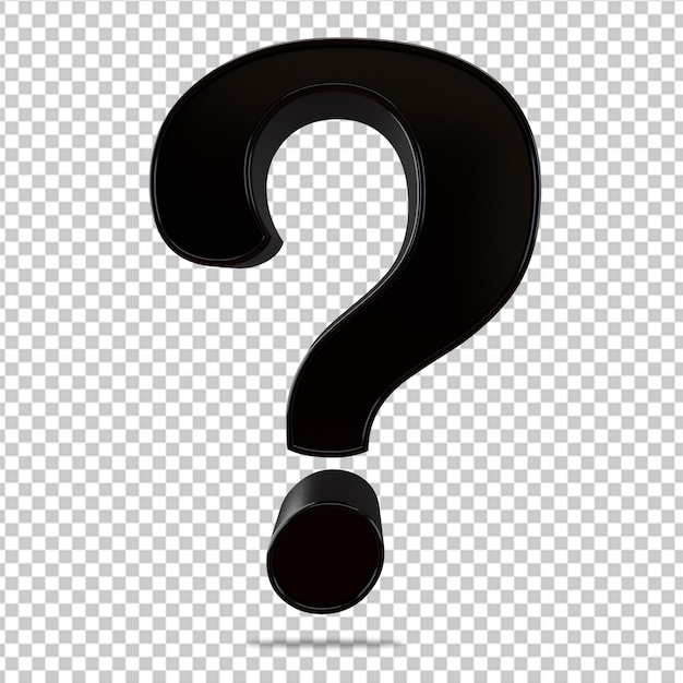 PSD question mark black icon 3d ask sign