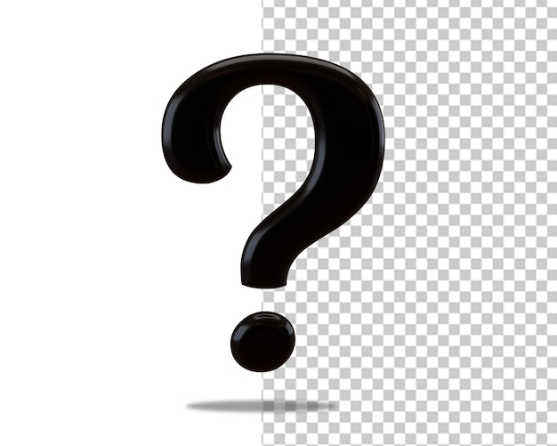 Question mark black icon 3d questioning logo