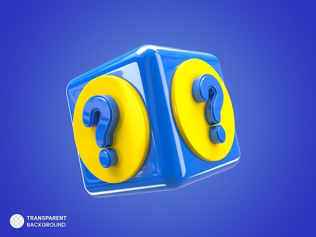 Question mark cube icon isolated 3d render illustration