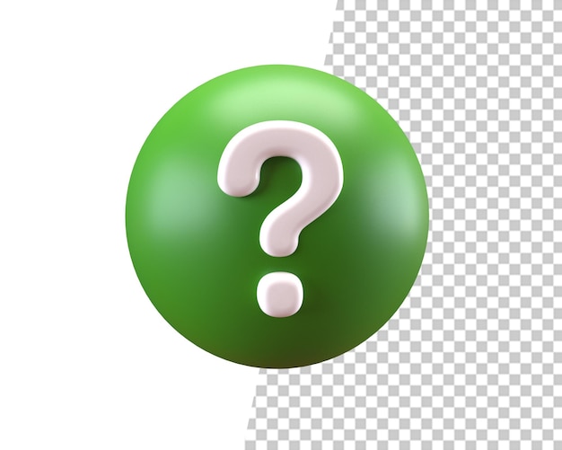 Punto interrogativo simbolo verde 3d design