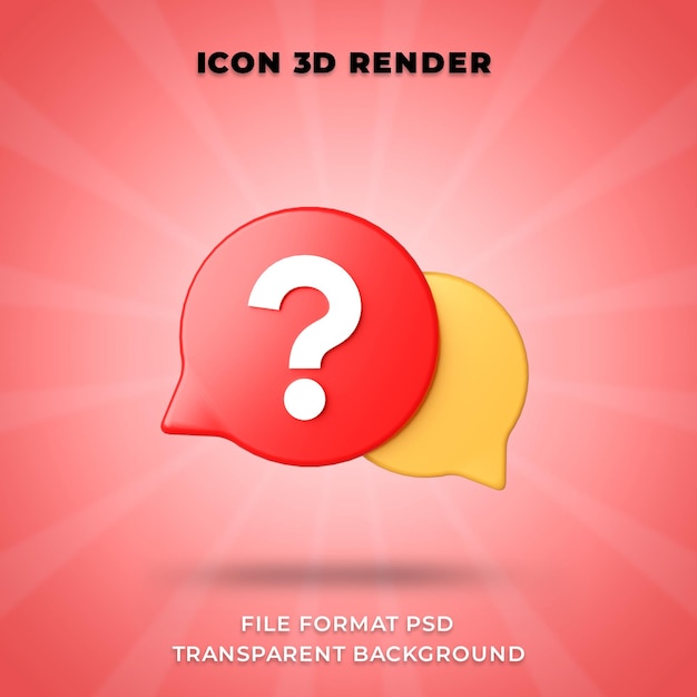 Question mark icon isolated 3d render illustration