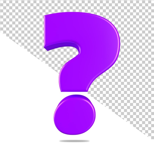 PSD question mark purple ask icon 3d sign