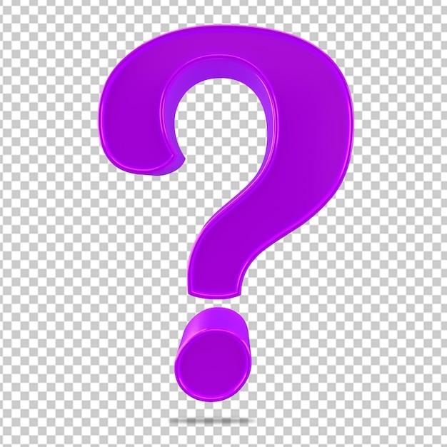 PSD question mark purple icon 3d ask sign