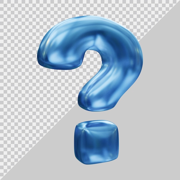 PSD question mark symbol in 3d render