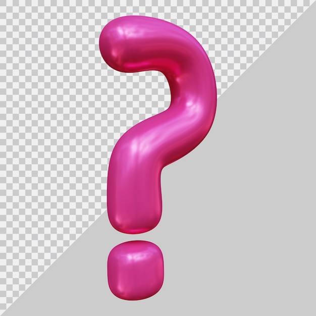 Question mark symbol in 3d render