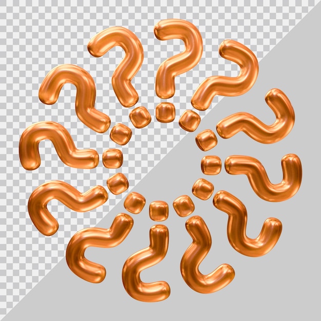 PSD question mark symbol in 3d render