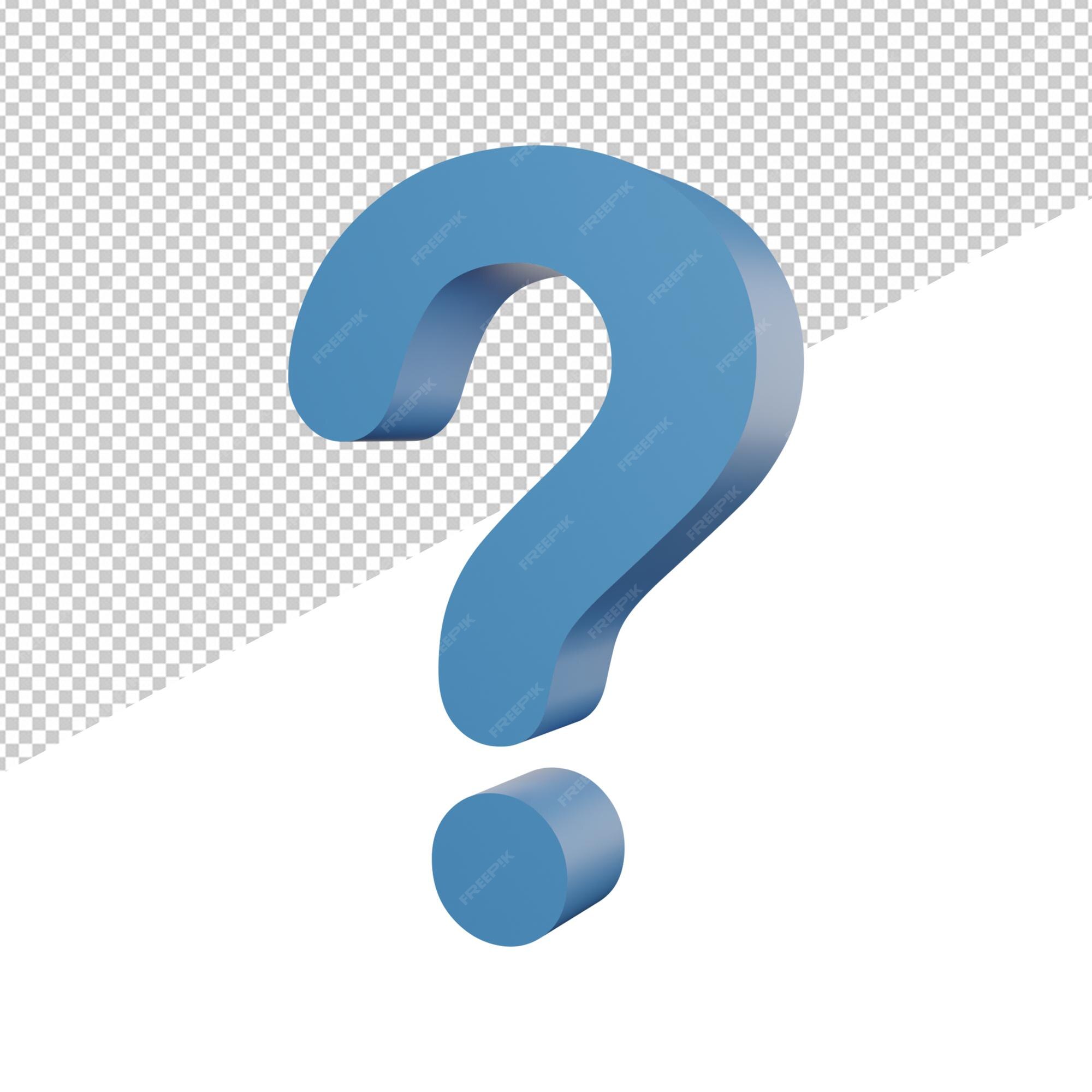 Premium PSD | Question symbol sign side view 3d illustration rendering icon transparent  background