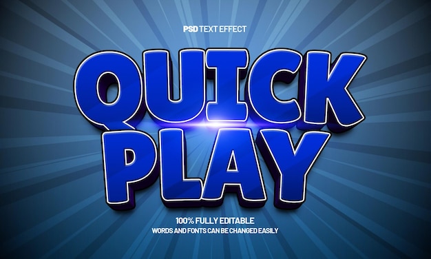 quick play editable text effect with a sport and team text effect