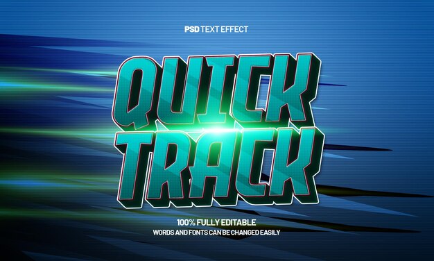 quick track editable text effect with a fast and sport text effect