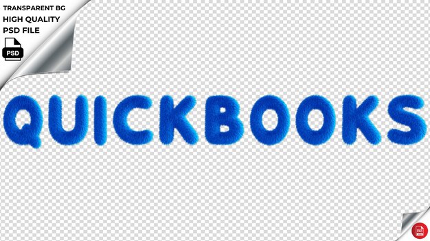 PSD quickbooks tipografia blu testo fluffy psd trasparente