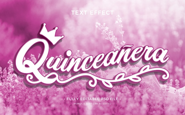 PSD quinceañera text effect