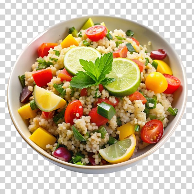 PSD insalata di quinoa su una ciotola su uno sfondo trasparente