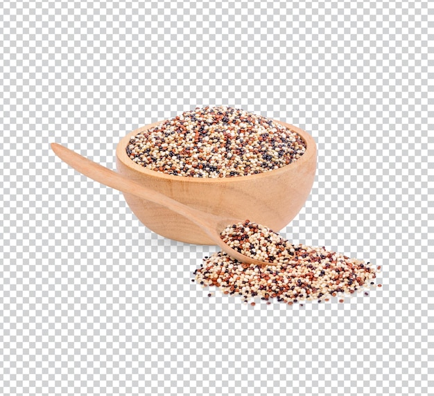 PSD quinoa in a wooden cup isolated premium psd