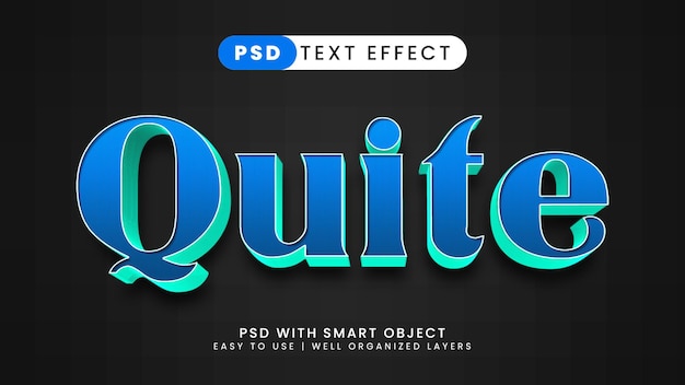 Quite 3d editable text effect template