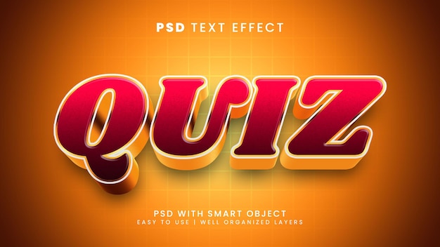 Quiz editable text effect with show and modern text style