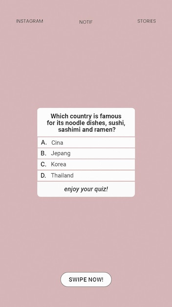 Quiz Game: Instagram Stories Template (PSD) Design Social Media Banner Layout Template (Szablon rozkładu banerów mediów społecznościowych)