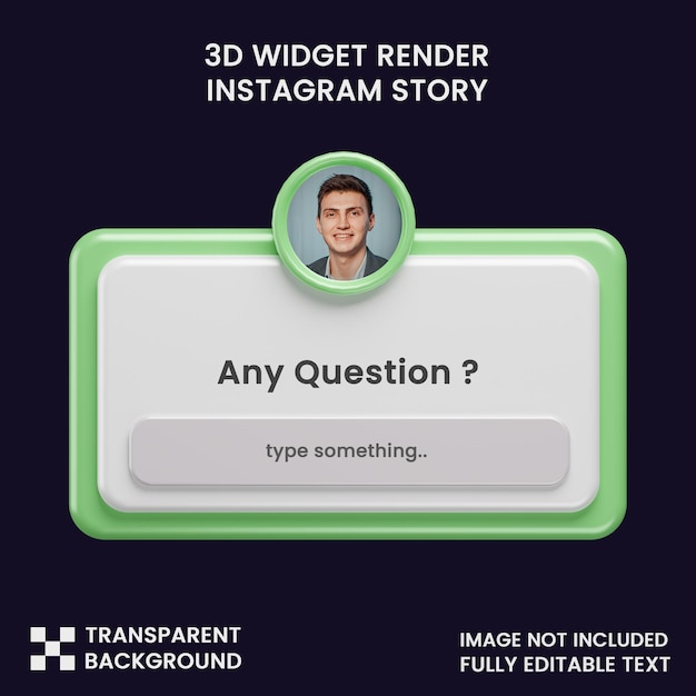 PSD 3dレンダリングのクイズウィジェットinstagramストーリー