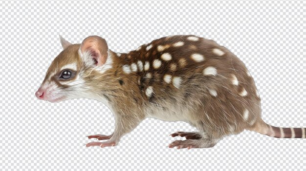 quoll isolated on a white background for wildlife education and conservation awareness