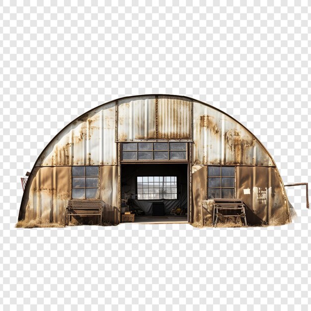 PSD 투명한 배경에 고립 된 quonset hut 집