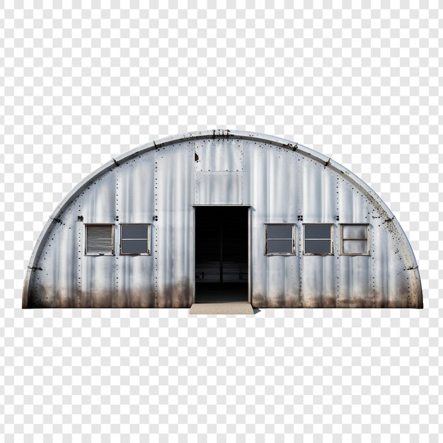 PSD Дом quonset hut изолирован на прозрачном фоне