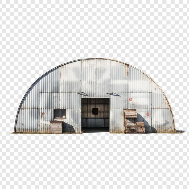 PSD quonset hut house isolated on transparent background