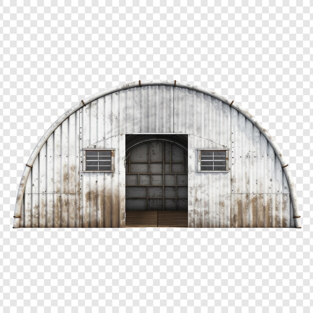 Quonset hut huis geïsoleerd op transparante achtergrond