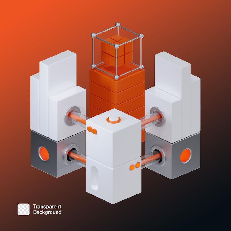 PSD quory technology 3d icon png template