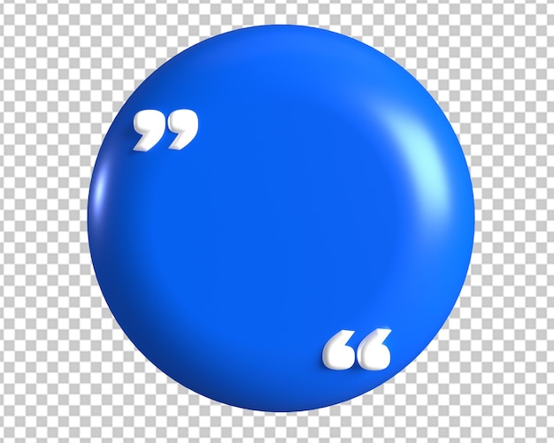 Quote circle blue box 3d render