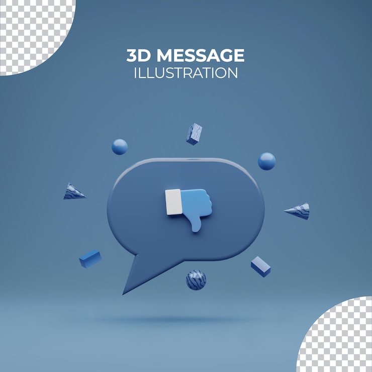 PSD кадр сообщения quote с изометрическим 3d-рендерингом фона