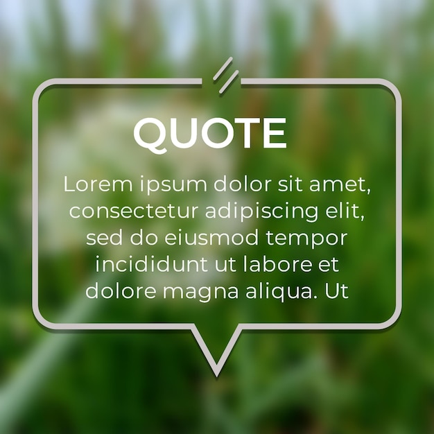 PSD quote template with blur background