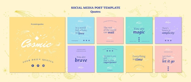 PSD quotes concept social  media post template