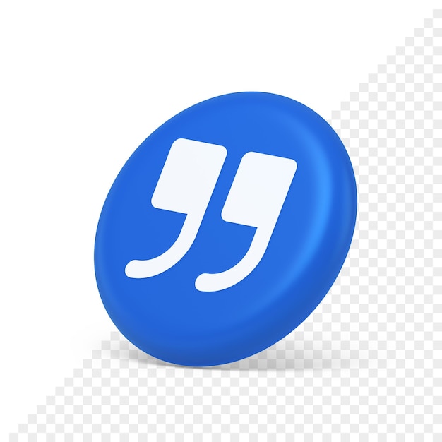 quotes mark button chat comment cyberspace conversation dialogue 3d isometric realistic icon