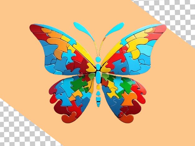 PSD quotfluttering hope pullzz puzzle butterfly for autism awareness pngquot